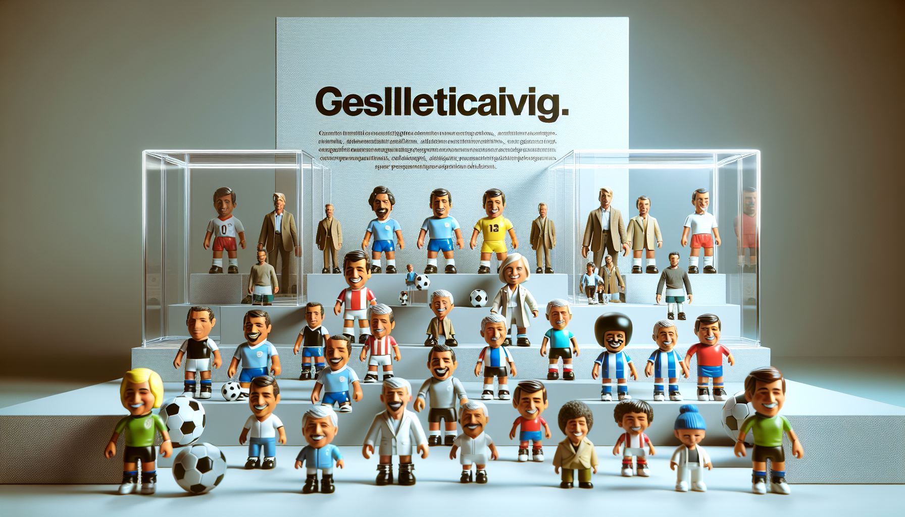 Minix figurer på stilrena hyllor med fotbollsstjärnor och filmhjältar, Runns.se branding, ljus skandinavisk inredning, samlartema.